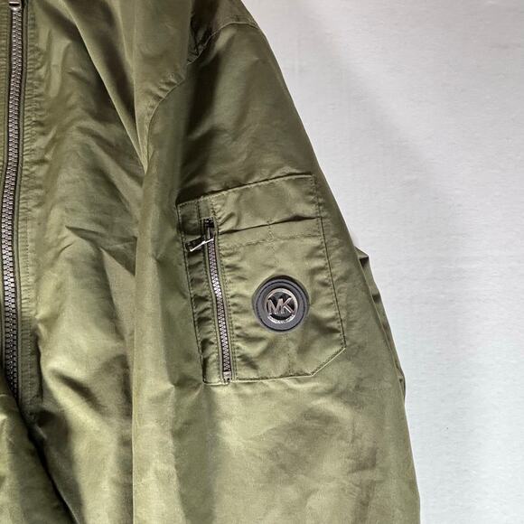 Michael Kors Olive Green Military Pilot Bomber Jacket Full Zip Men's Size XL - Picture 5 of 8